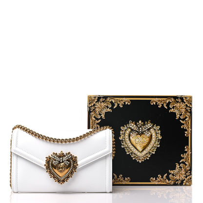 Dolce & Gabbana Calfskin Mini Devotion Crossbody Bag White 9 of 9