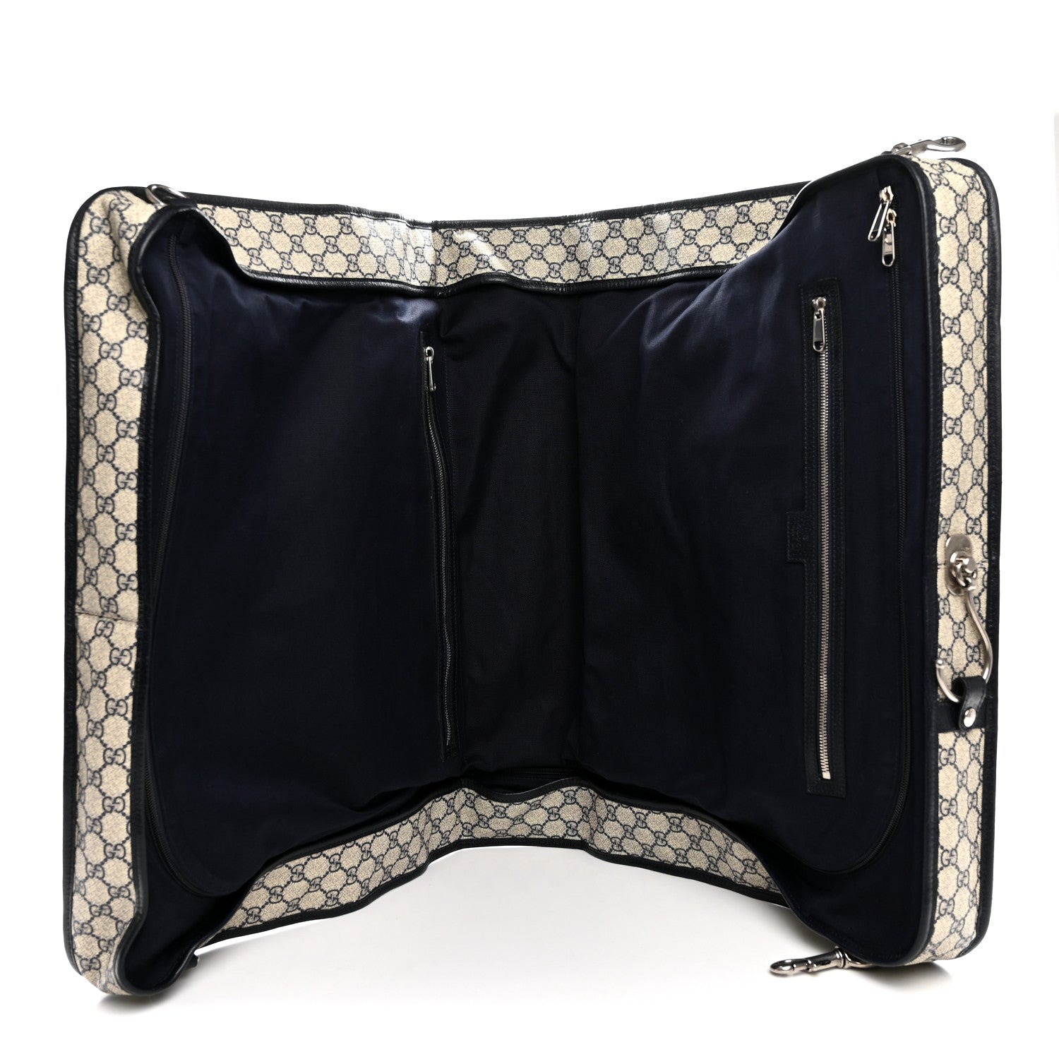 Gucci GG Supreme Monogram Web Savoy Garment Bag Beige Blue 4 of 10