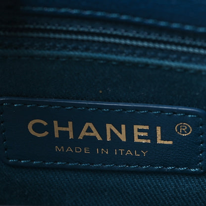 Chanel Shiny Calfskin Goatskin Quilted Medium Coco Curve Messenger Flap Navy 6 of 9
