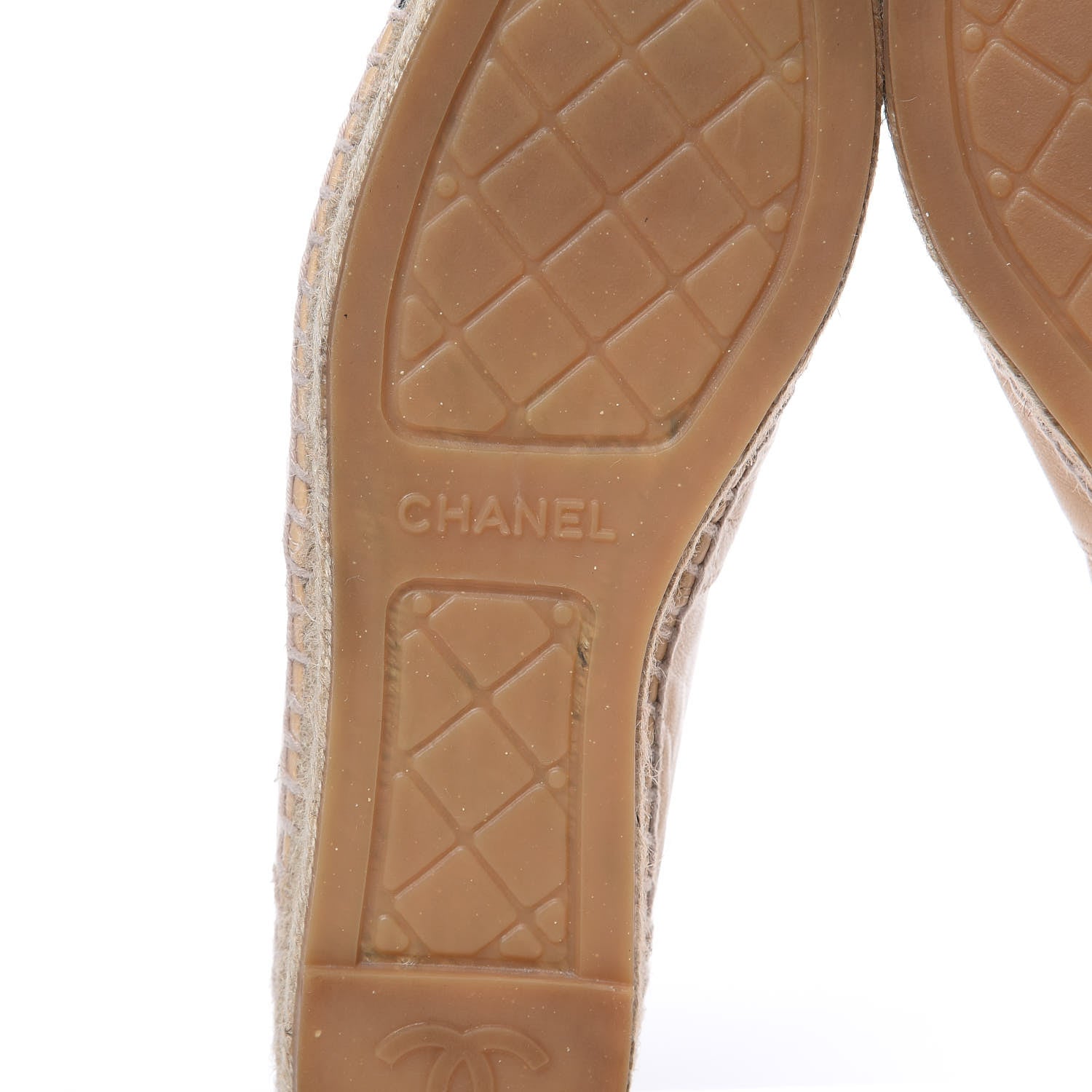 Chanel Lambskin CC Espadrilles 37 Beige Black 8 of 14
