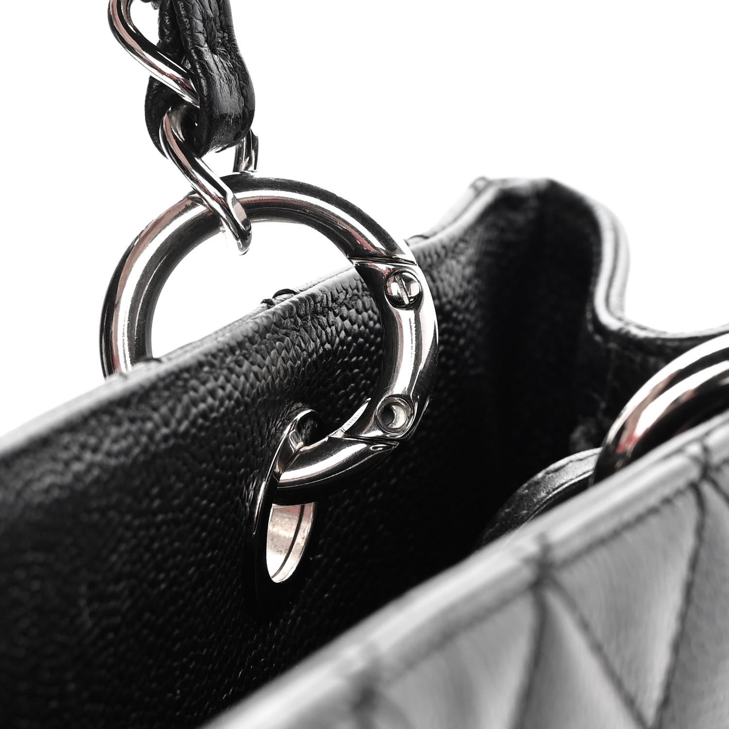 Caviar Quilted Grand Shopping Tote GST Black