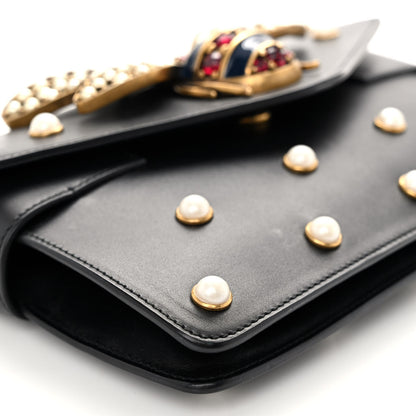 Gucci Nappa Pearl Studded Mini Queen Margaret Broadway Shoulder Bag Black 9 of 11