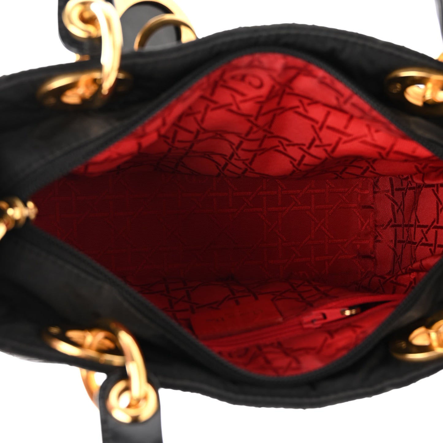 Nylon Cannage Medium Lady Dior Black