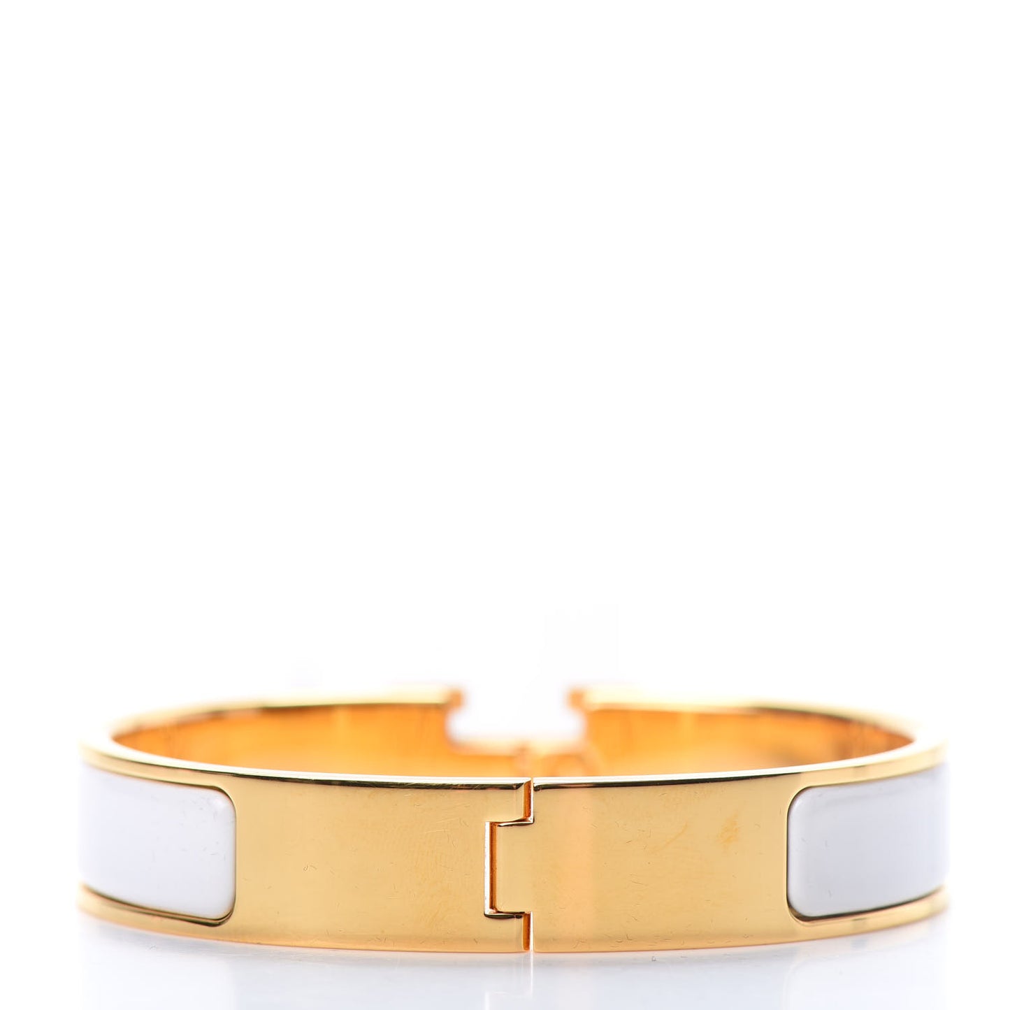 Enamel Narrow Clic Clac H Bracelet PM White