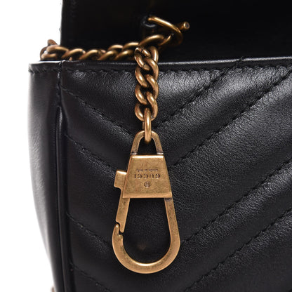 Gucci Calfskin Matelasse Super Mini GG Marmont Shoulder Bag Black 8 of 9