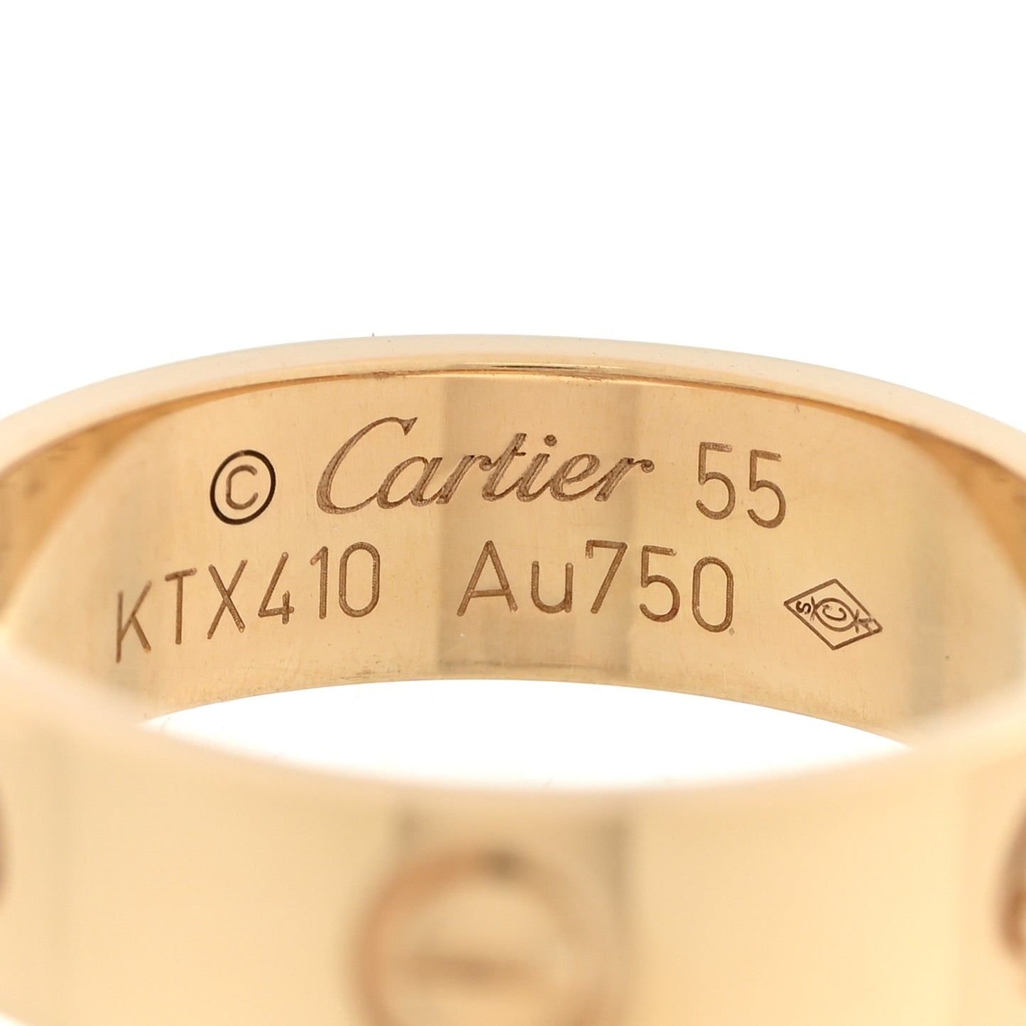 18K Yellow Gold 5.5mm LOVE Ring 55 7.25