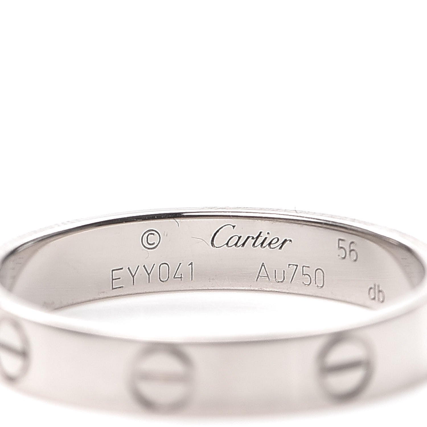 Cartier 18K White Gold 3.5mm LOVE Wedding Band Ring 56 7.5 4 of 4