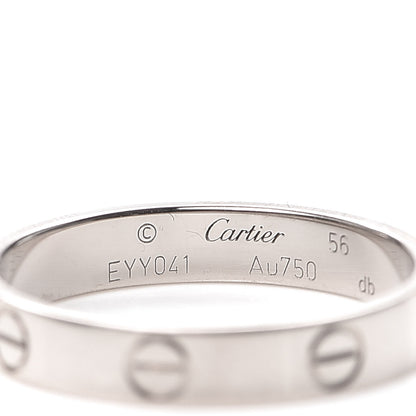 Cartier 18K White Gold 3.5mm LOVE Wedding Band Ring 56 7.5 4 of 4