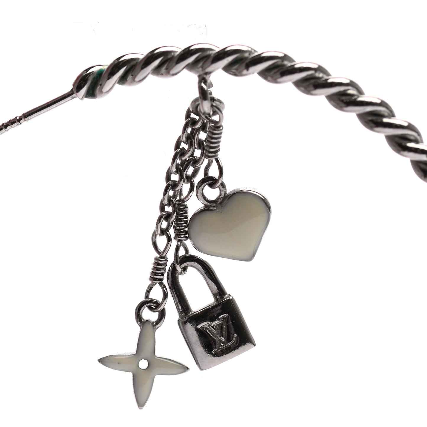 Sweet Monogram Creole Hoop Earrings Silver