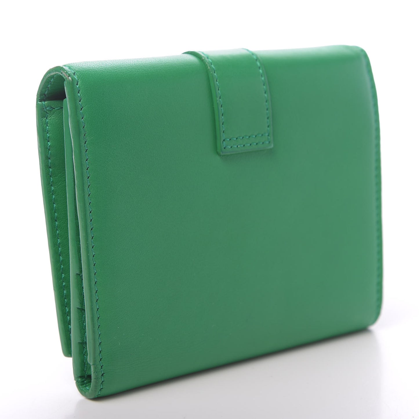 Calfskin Classic Y Compact Wallet Green
