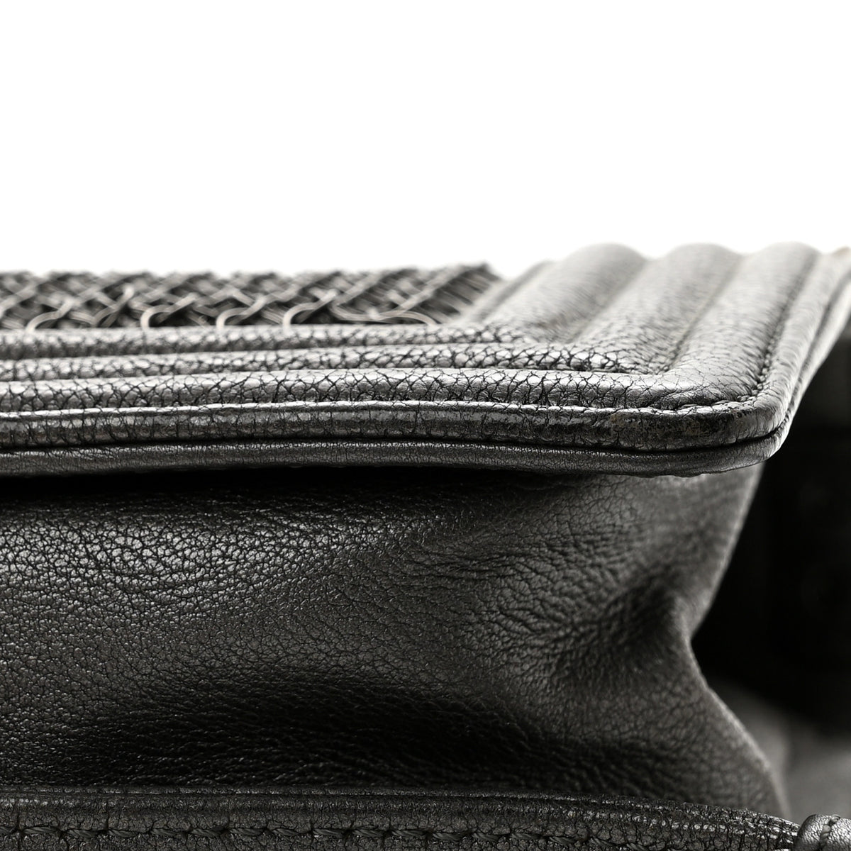 Chanel Goatskin Quilted Small Chain Mail Boy Flap Grey 12 of 13