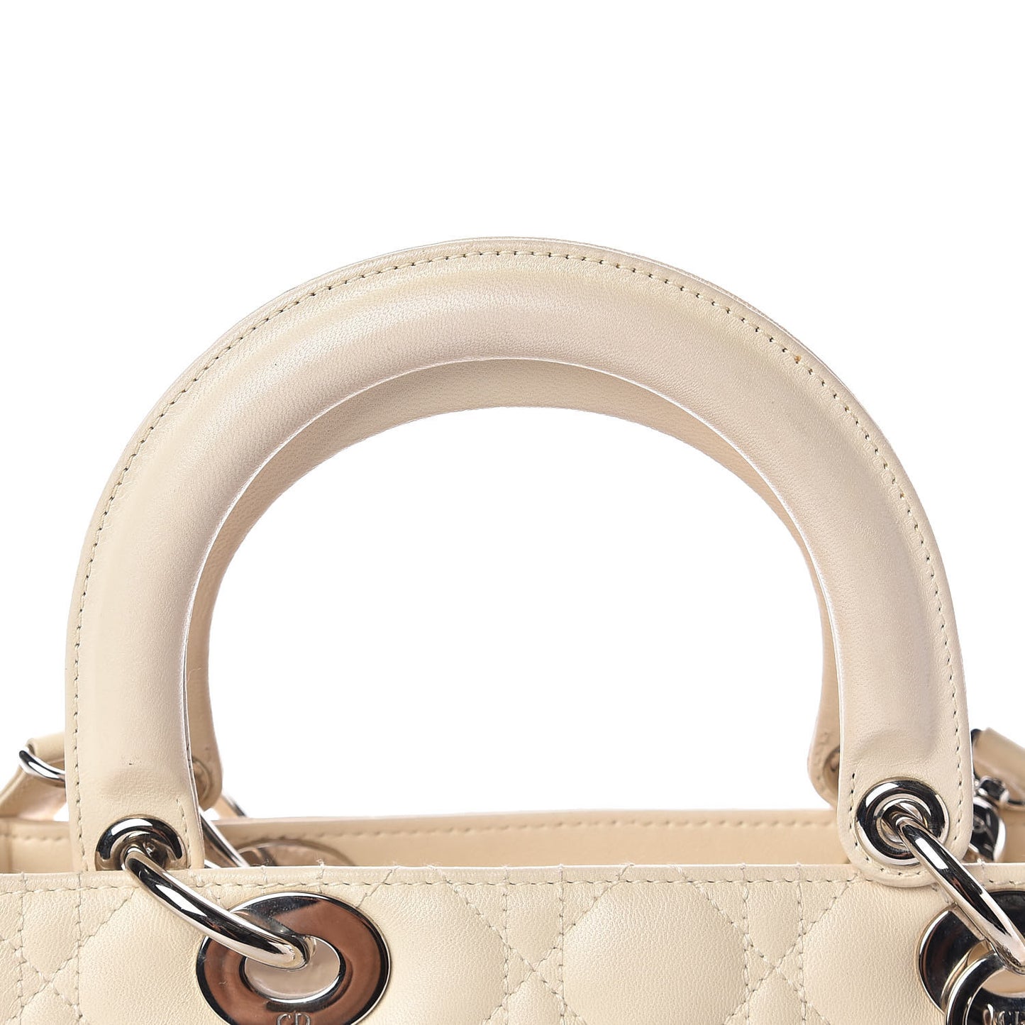 Lambskin Cannage Medium Lady Dior Light Beige