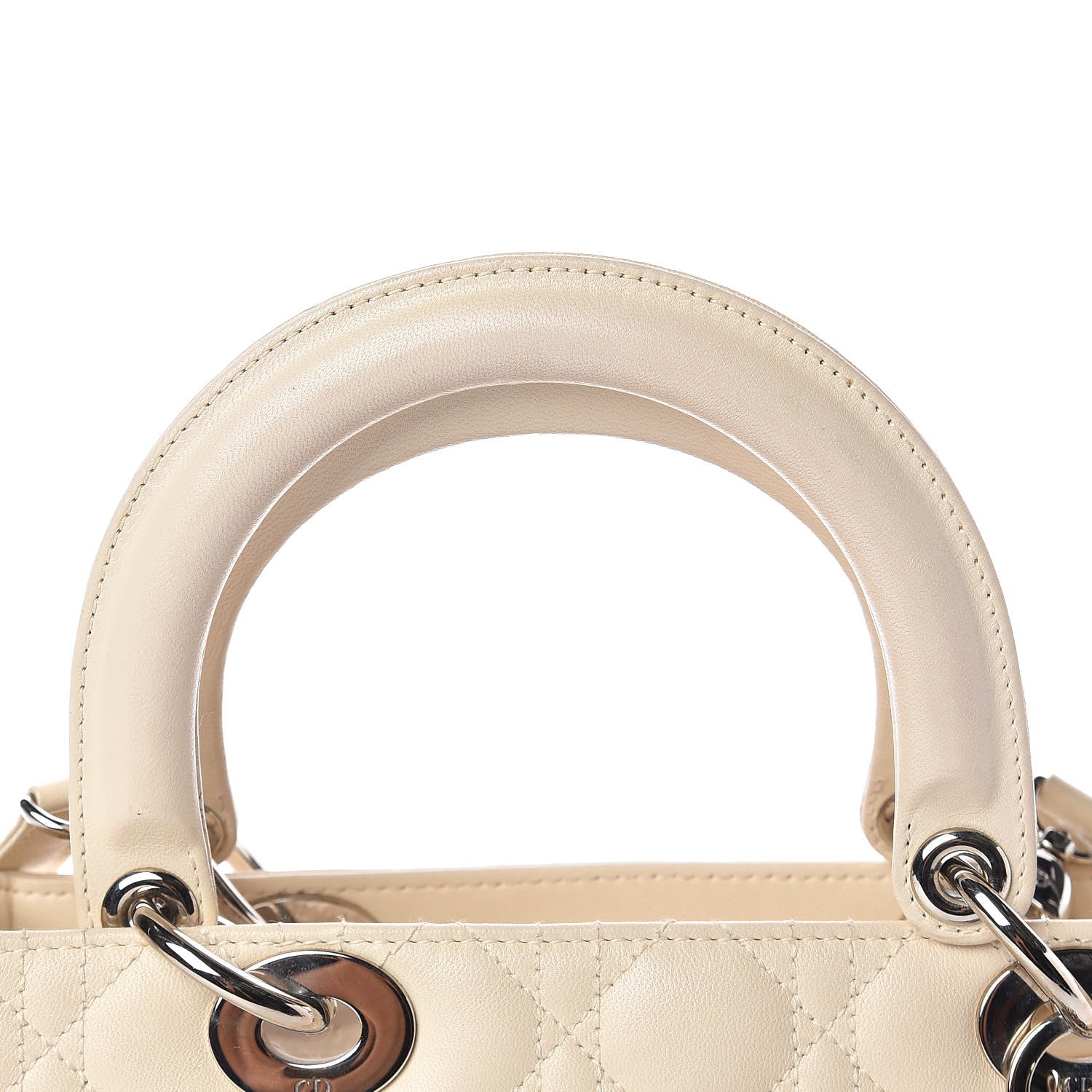 Christian Dior Lambskin Cannage Medium Lady Dior Light Beige 11 of 21