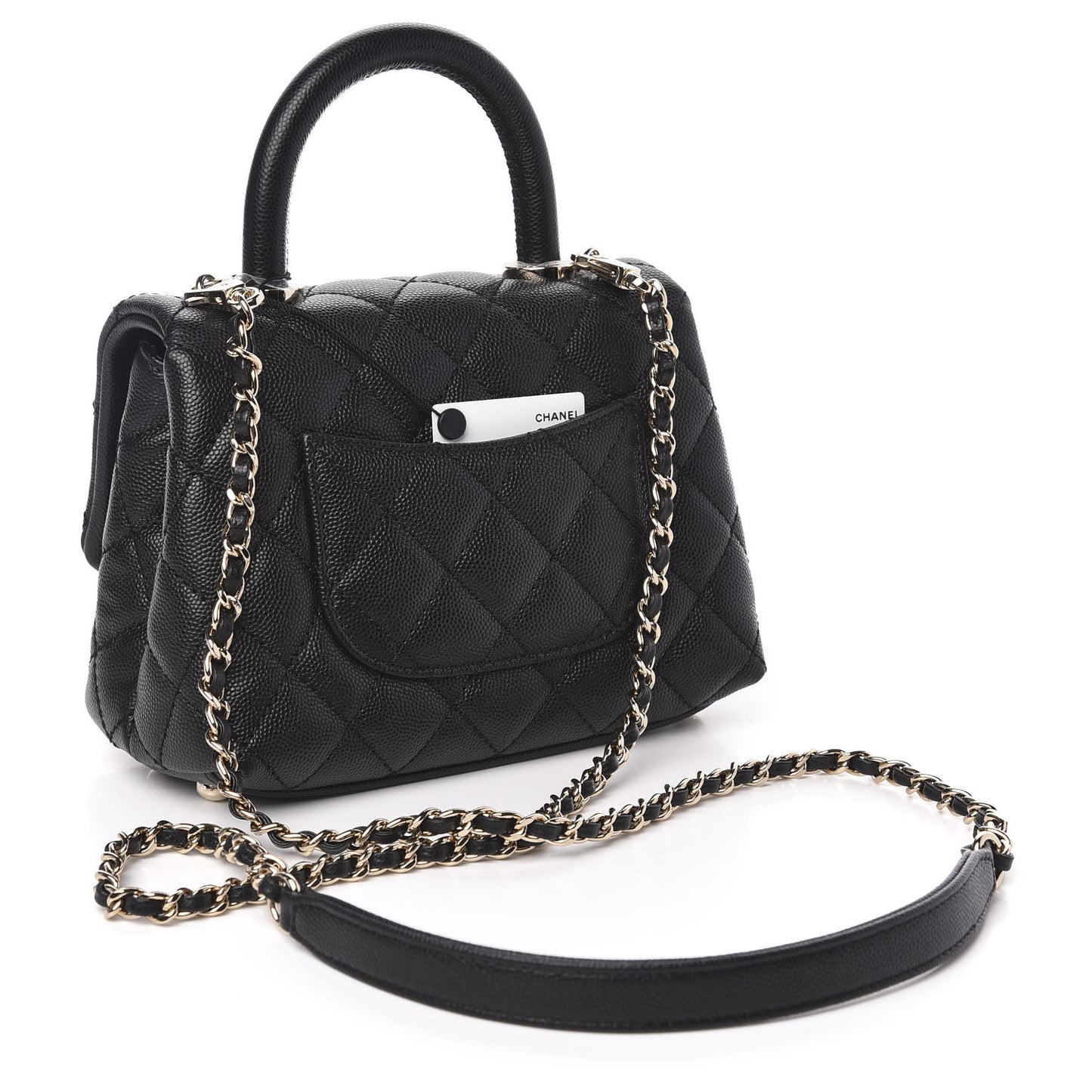 Caviar Quilted Extra Mini Coco Handle Flap Black