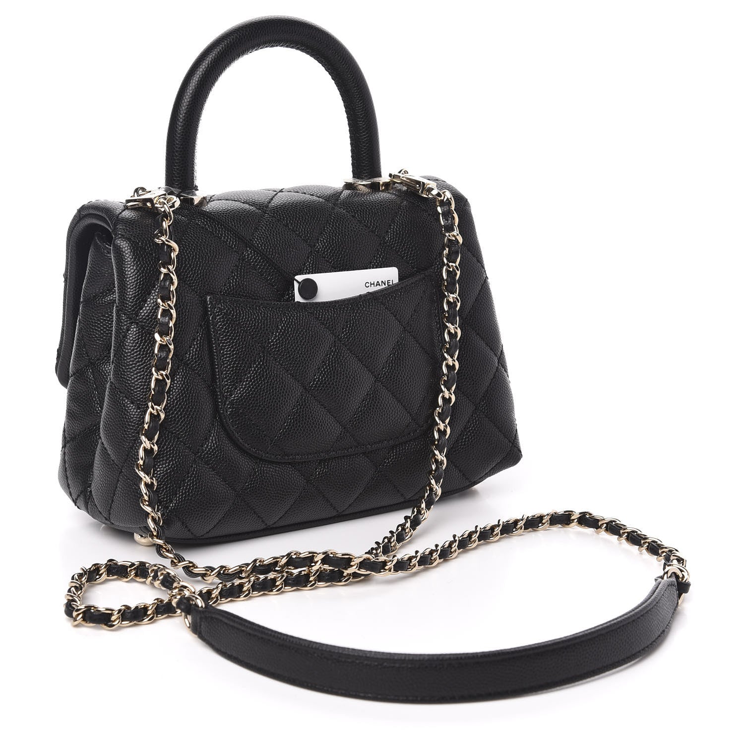 Chanel Caviar Quilted Extra Mini Coco Handle Flap Black 3 of 11