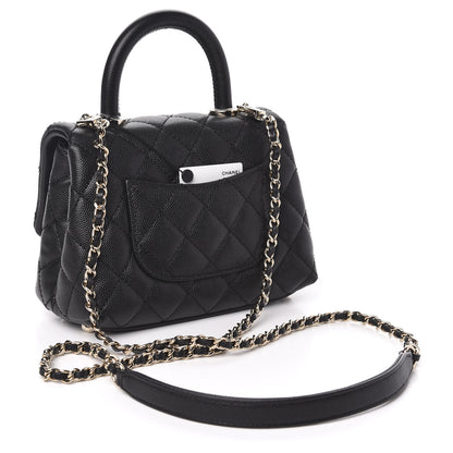 Chanel Caviar Quilted Extra Mini Coco Handle Flap Black 3 of 11