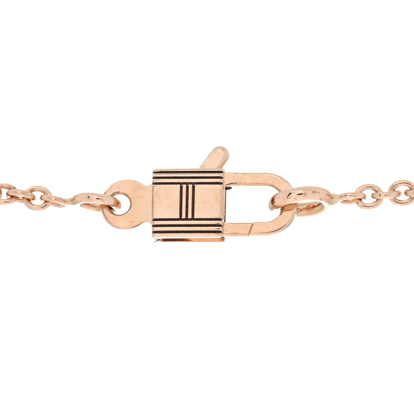 18K Rose Gold Diamond Amulettes Cadenas Pendant Necklace