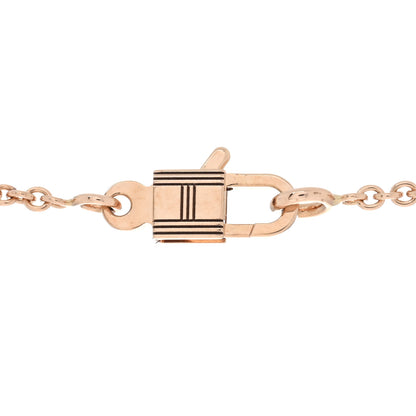 Hermes 18K Rose Gold Diamond Amulettes Cadenas Pendant Necklace 4 of 6