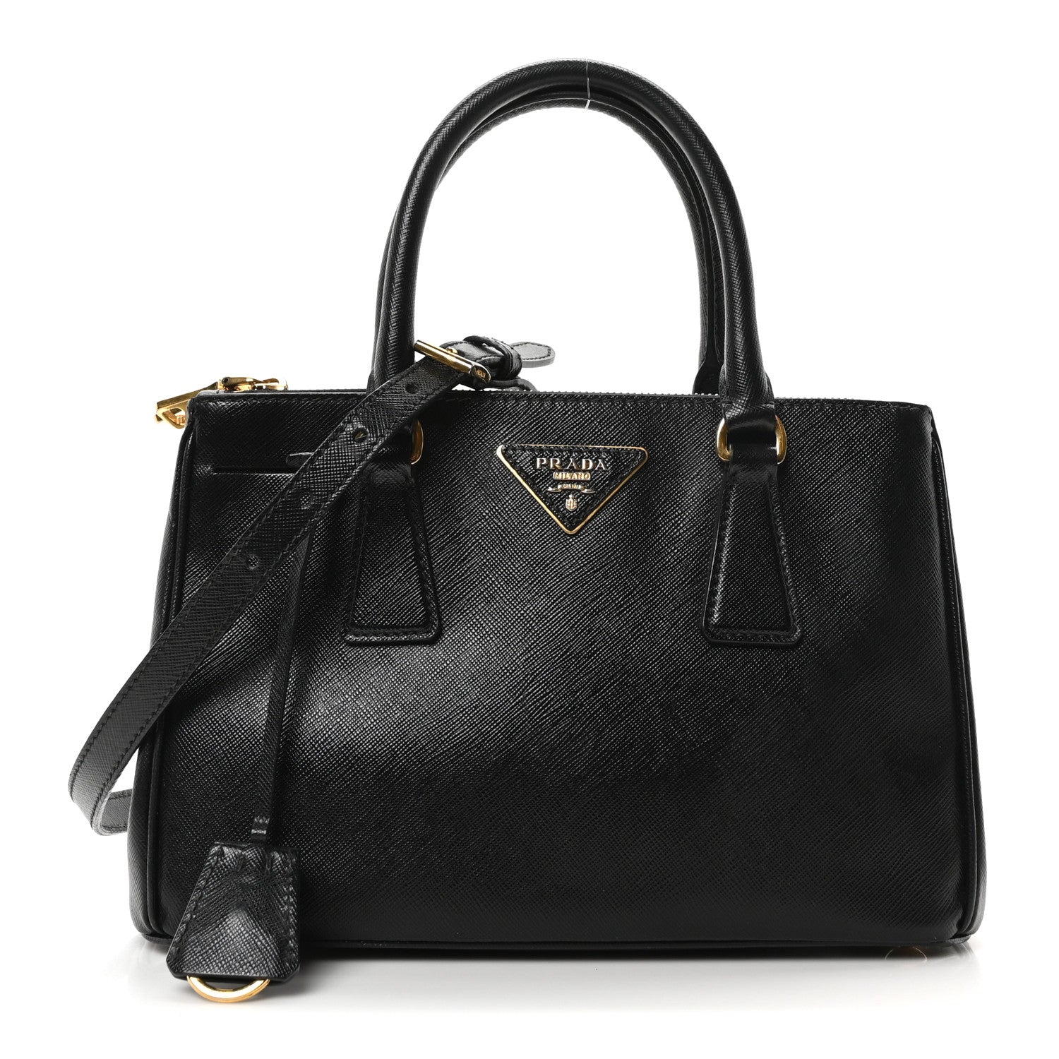 Prada Saffiano Mini Galleria Double Zip Tote Black 1 of 9