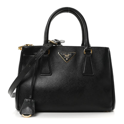 Prada Saffiano Mini Galleria Double Zip Tote Black 1 of 9