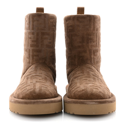 Fendi Chamois FF Apres Chic Low Boots 37 Marrone 2 of 9