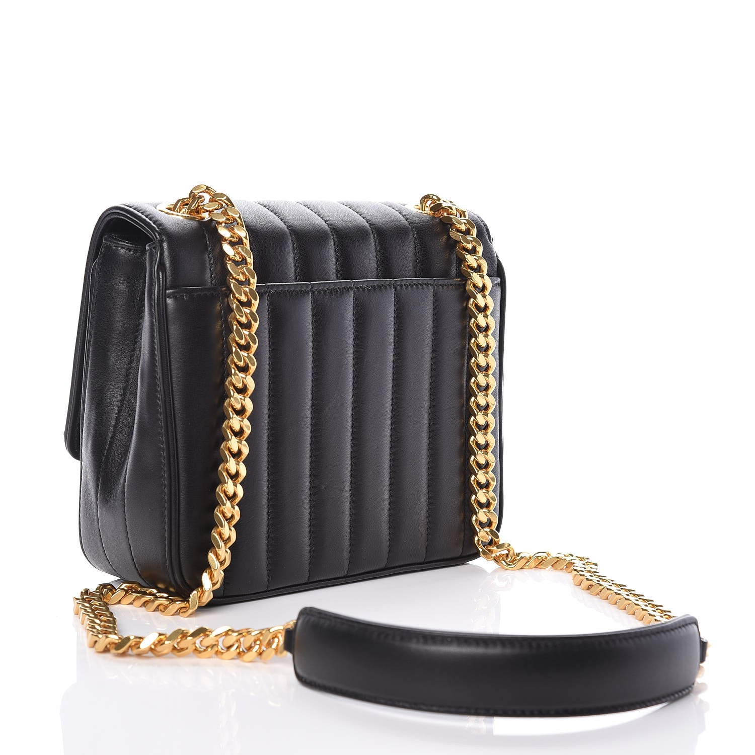 Saint Laurent Lambskin Matelasse Monogram Medium Vicky Chain Bag Black 3 of 9