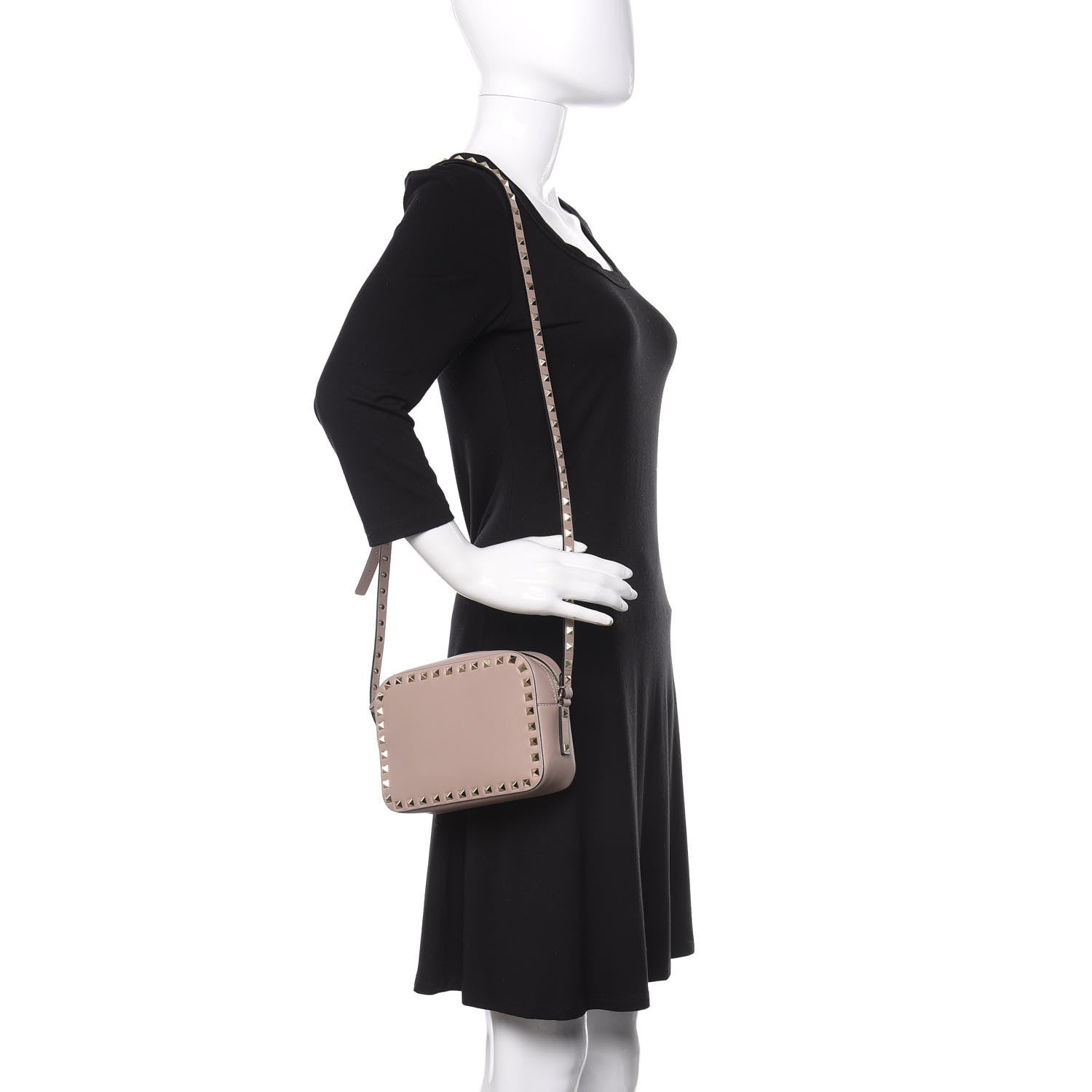 Valentino Garavani Calfskin Rockstud Camera Crossbody Bag Poudre 2 of 9