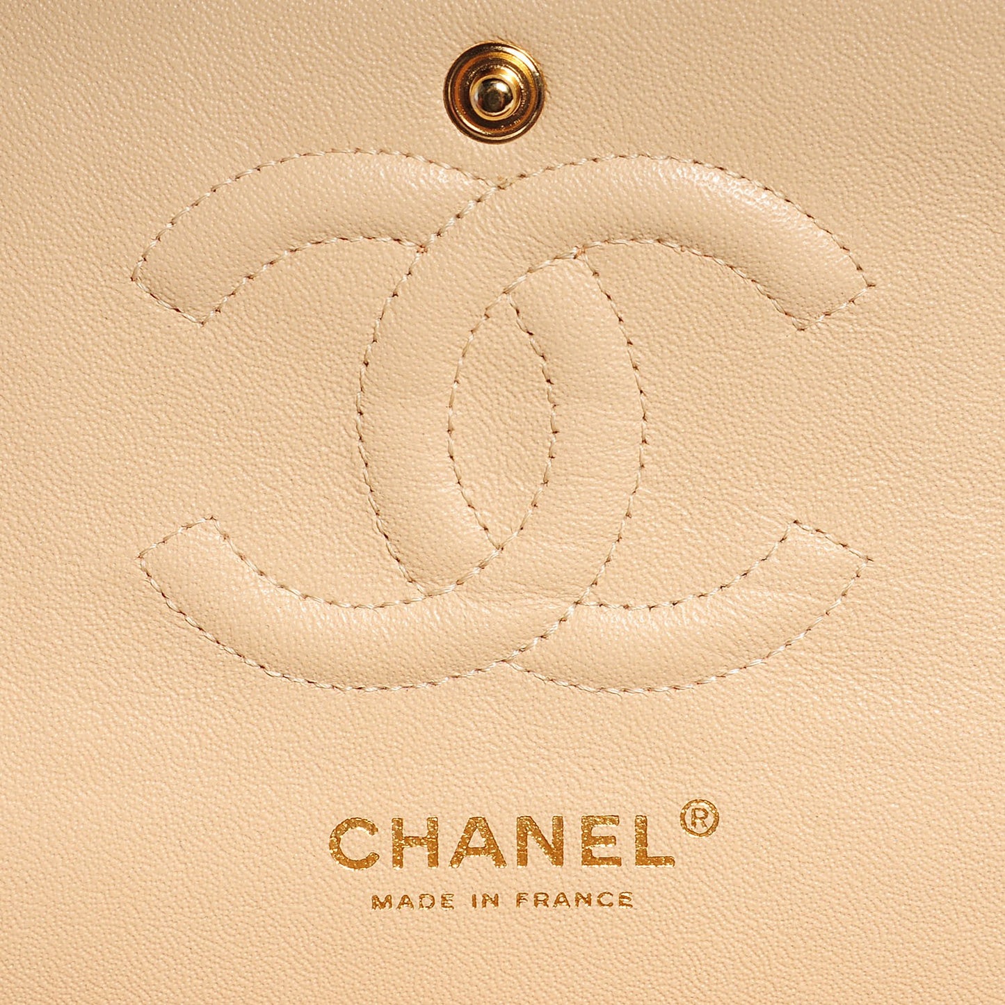 Caviar Quilted Medium Double Flap Beige Clair