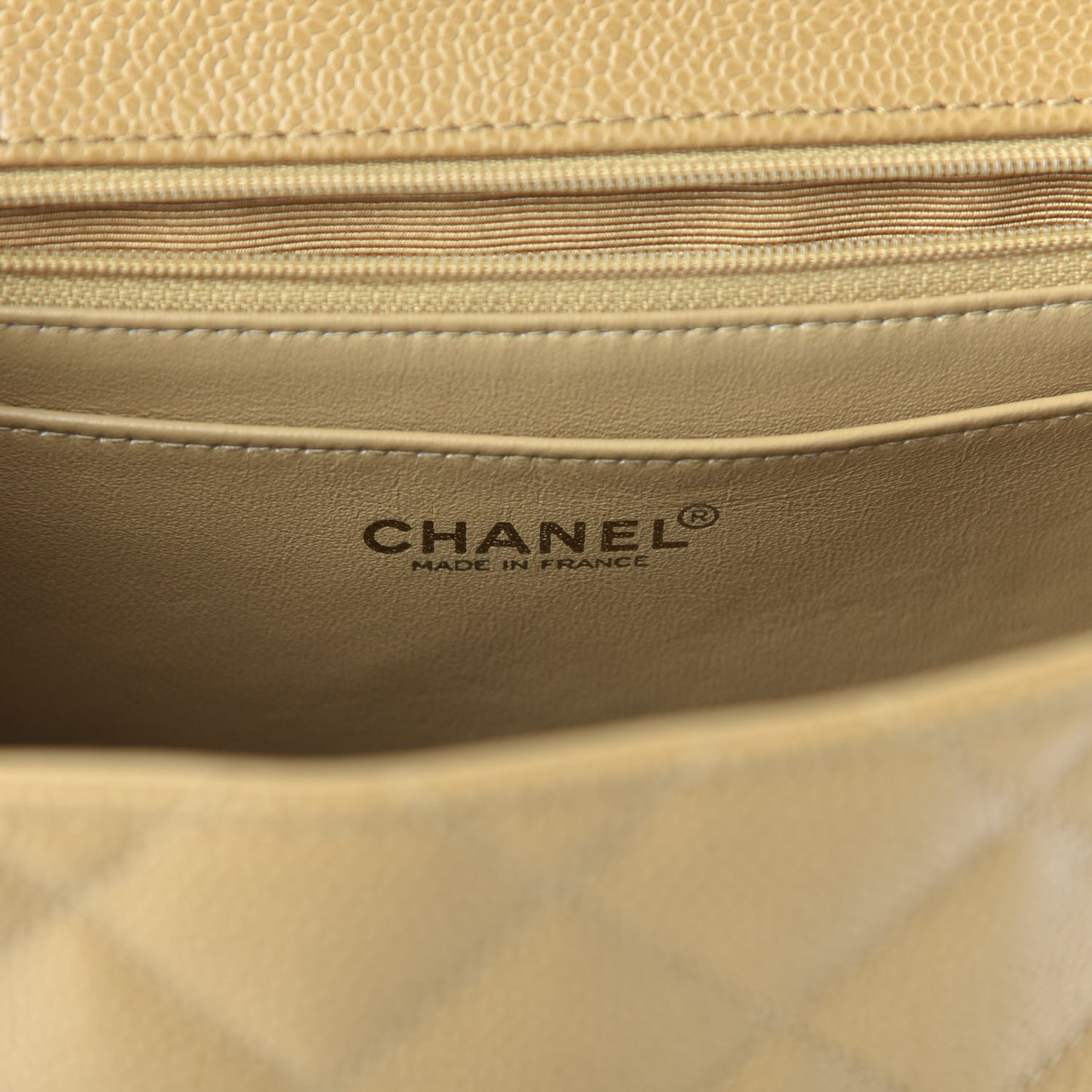 Caviar Quilted Jumbo Kelly Flap Beige