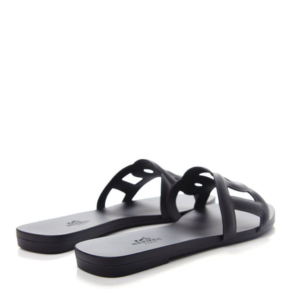 Hermes Rubber Aloha Sandals 37 Black 4 of 11
