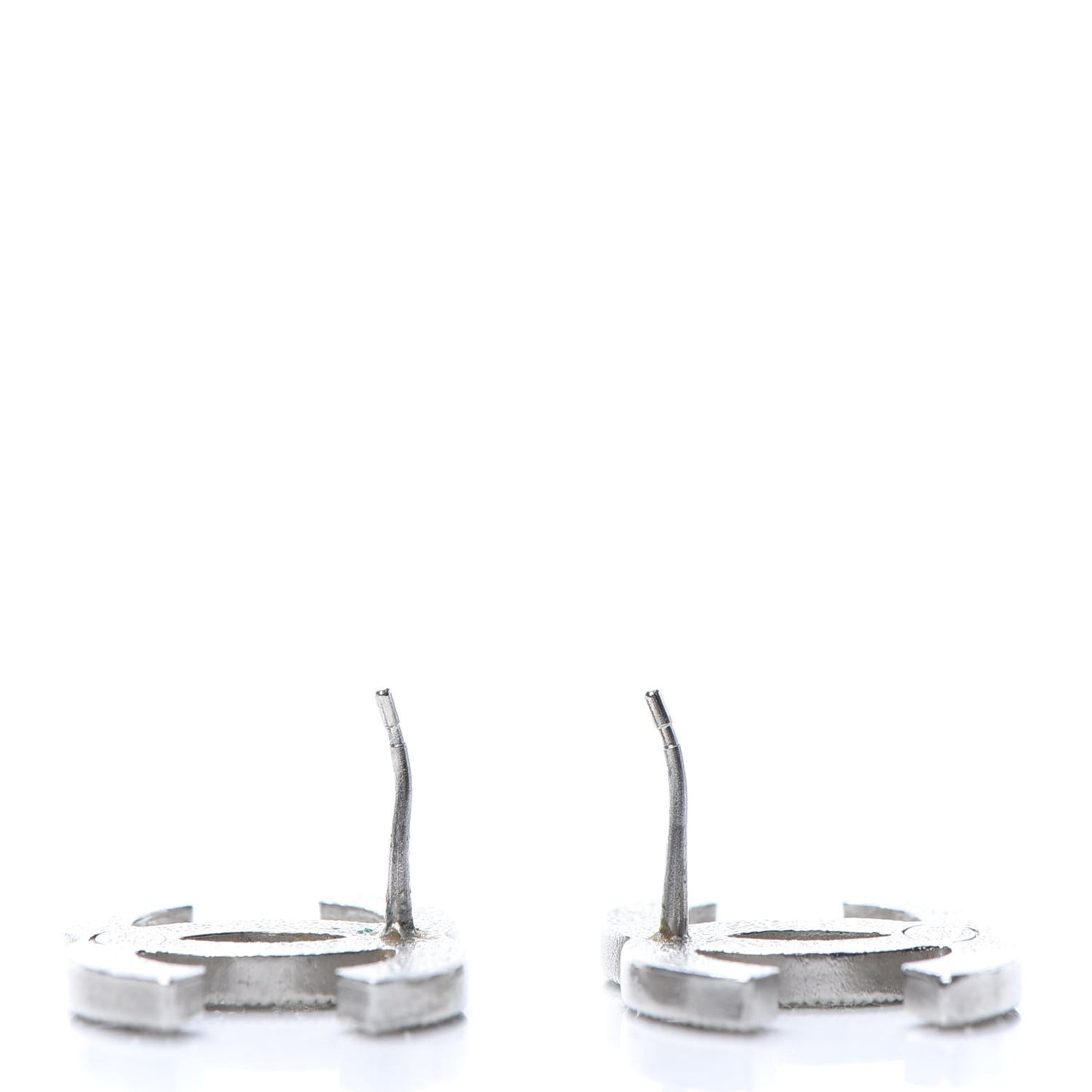 Baguette Crystal CC Earrings Silver