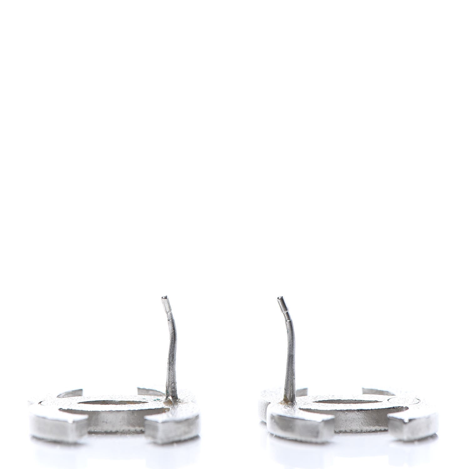 Chanel Baguette Crystal CC Earrings Silver 5 of 5
