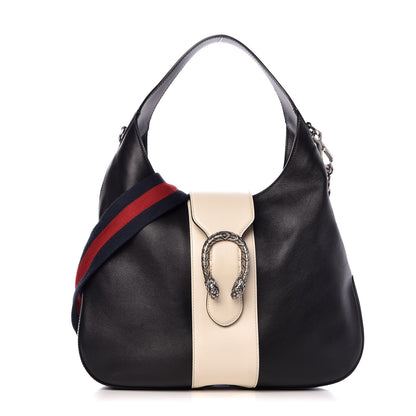 Gucci Calfskin Web Medium Dionysus Hobo Black White 1 of 9