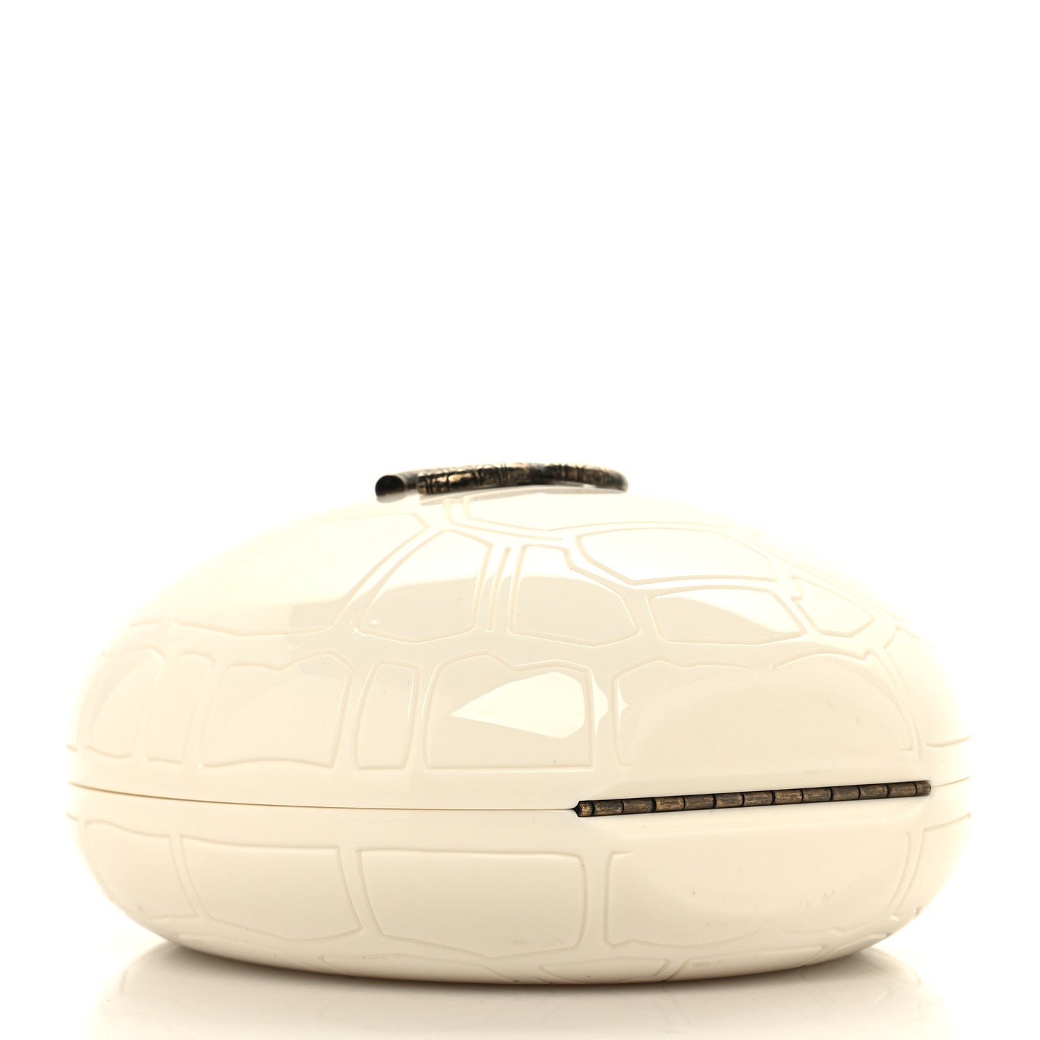 Chanel Plexiglass Shell CC Round Minaudiere Clutch White 3 of 10