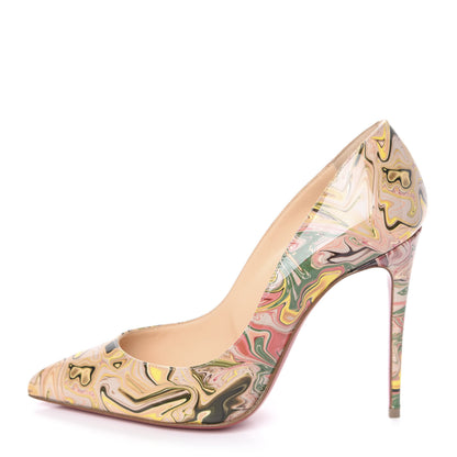 Christian Louboutin Patent Marble Swirl Pigalle Follies 100 Pumps 35 Multicolor 1 of 8