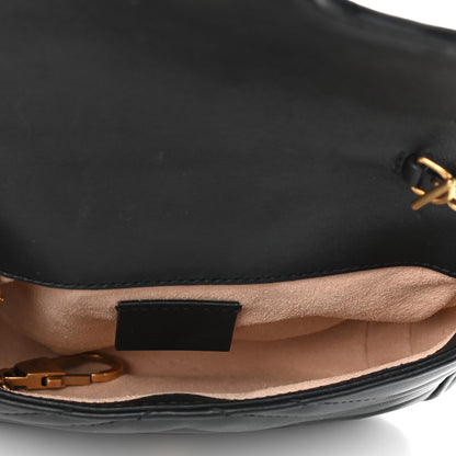 Gucci Calfskin Matelasse Super Mini GG Marmont Shoulder Bag Black 5 of 10