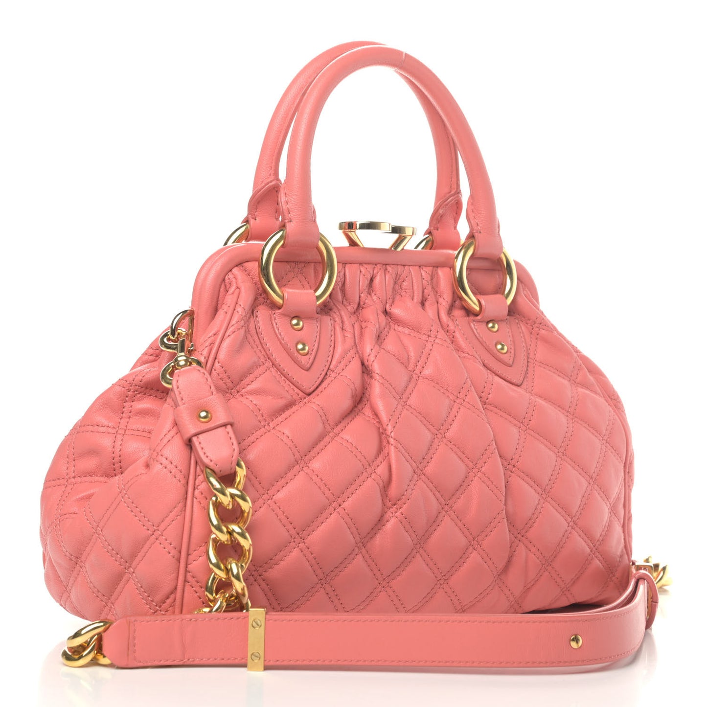 Calfskin Quilted Stam Flamingo