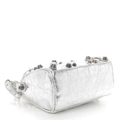 Balenciaga Agneau Arena Crystal Neo Nano Cagole Handbag Silver 5 of 10
