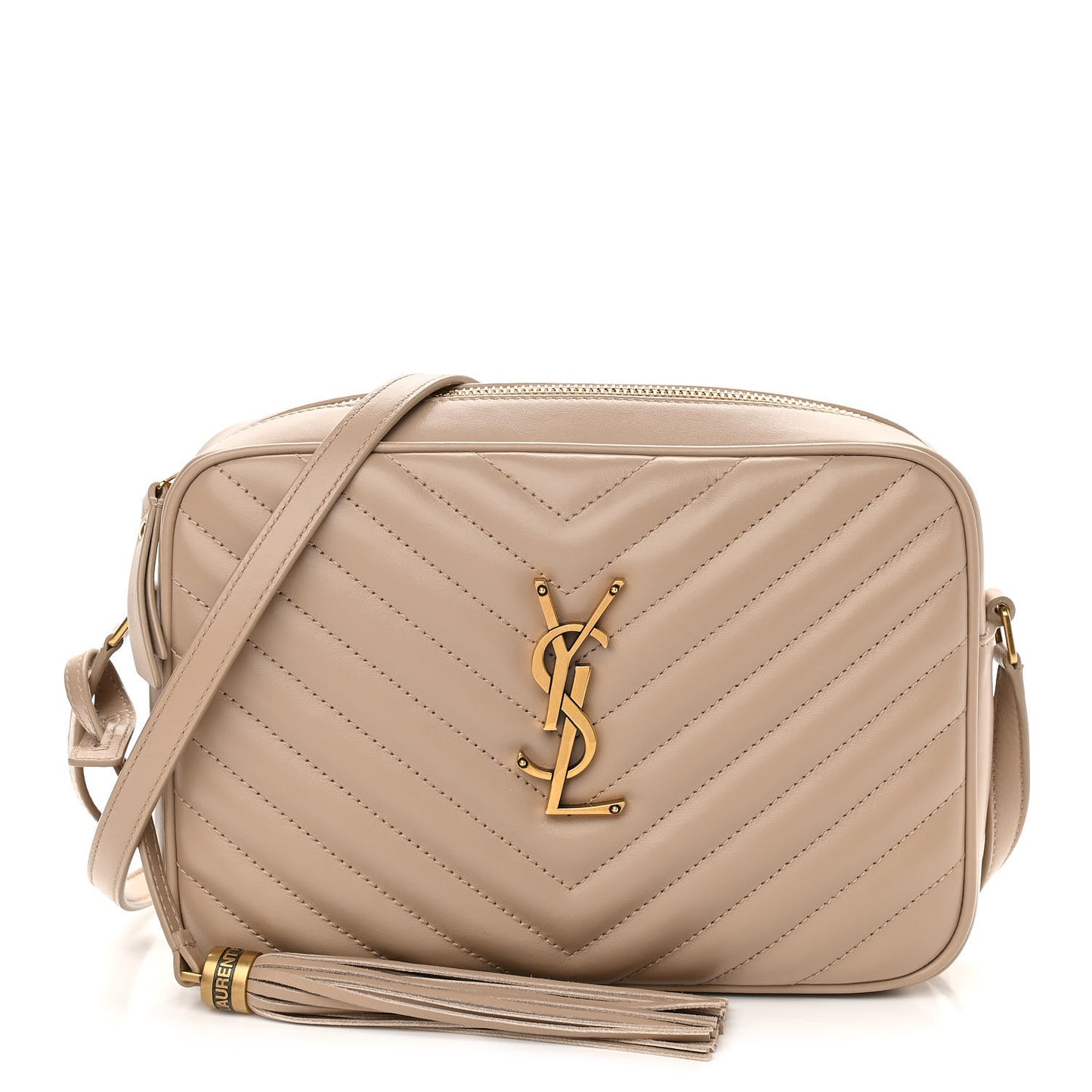 Calfskin Matelasse Monogram Lou Camera Bag Dark Beige