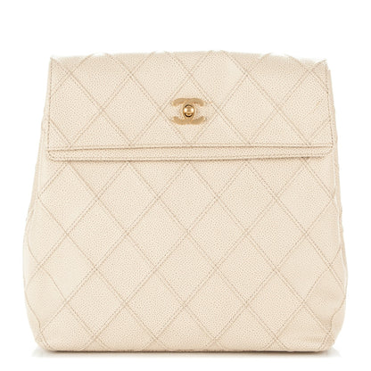 Chanel Caviar Diamond Stitched Backpack Beige Clair 1 of 7