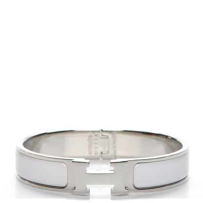 Hermes Enamel Narrow Clic Clac H Bracelet PM White 1 of 5