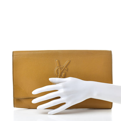 Saint Laurent Goatskin Large Belle de Jour Clutch Saffron 2 of 15
