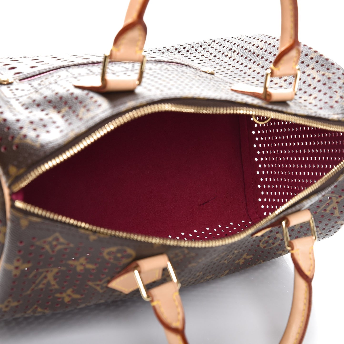 Monogram Perforated Speedy 30 Fuchsia
