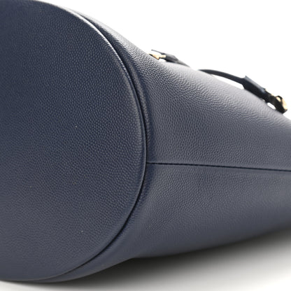 Chanel Caviar Deauville Drawstring Bucket Bag Navy 6 of 10