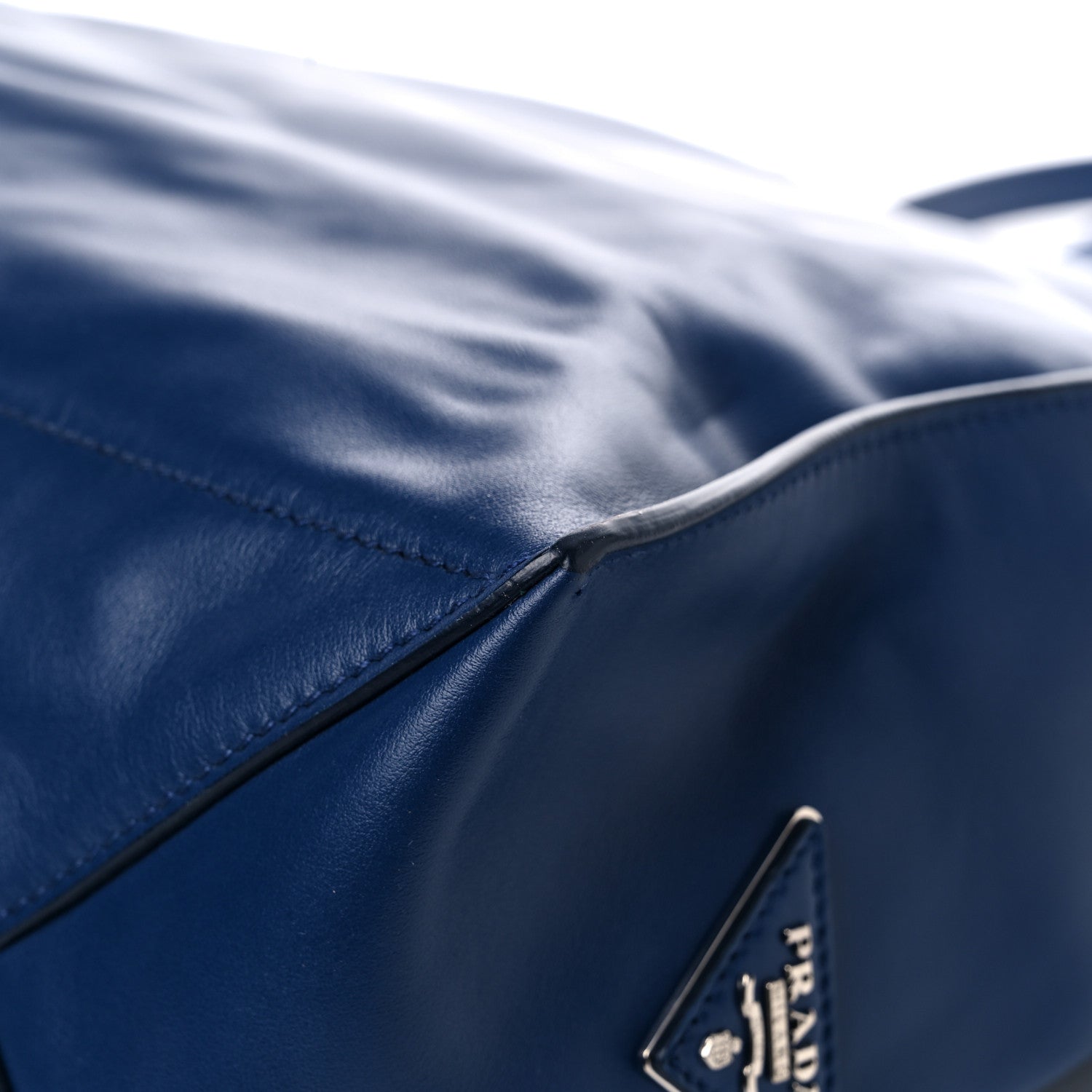 Prada Soft Calf Reversible Tote Bluette Assenzio 10 of 12