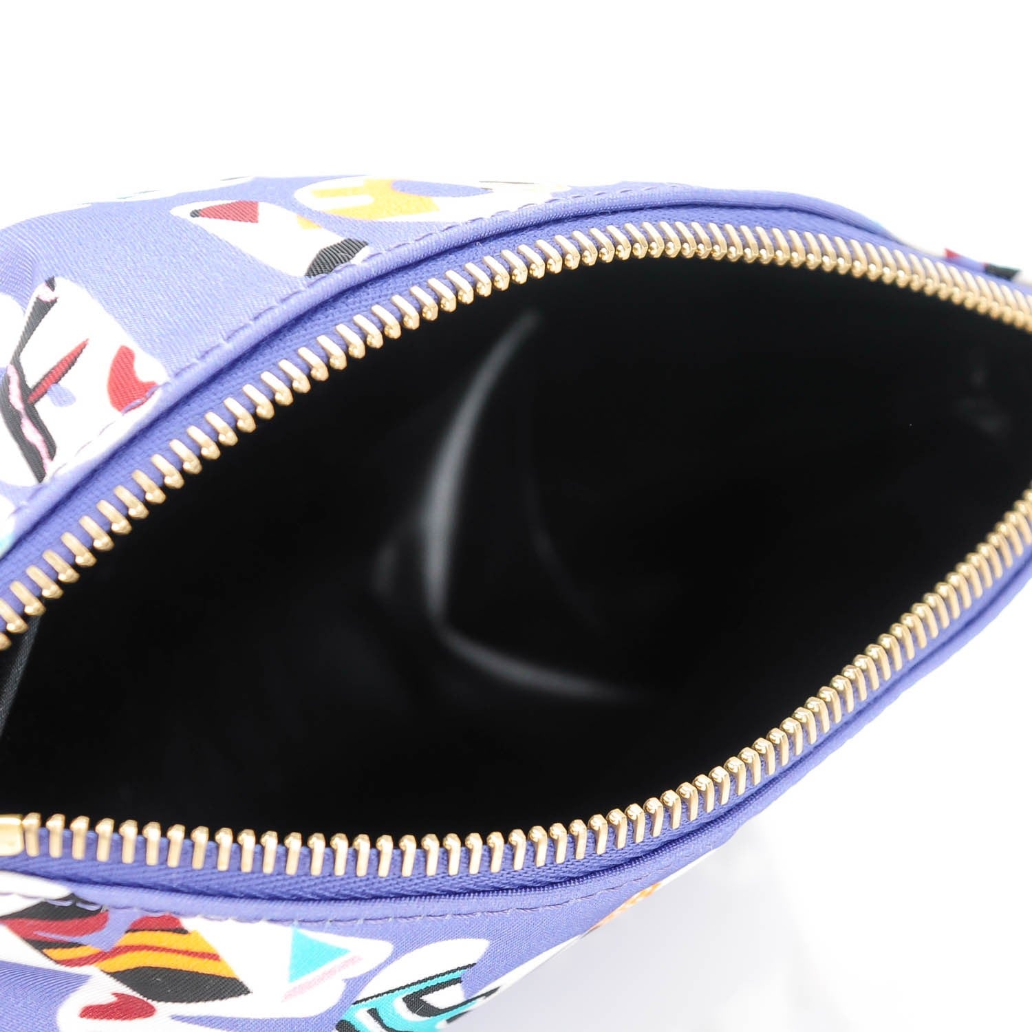 Fendi Nylon Roma Print Cosmetic Pouch Cassis Paglia 5 of 9
