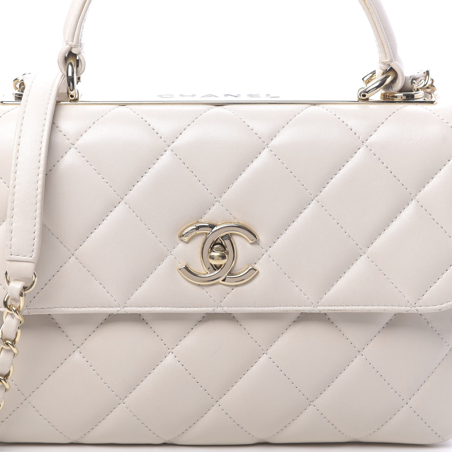 Lambskin Quilted Small Trendy CC Dual Handle Flap Bag Grey
