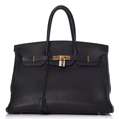 Hermes Taurillon Clemence Birkin 35 Black 1 of 32