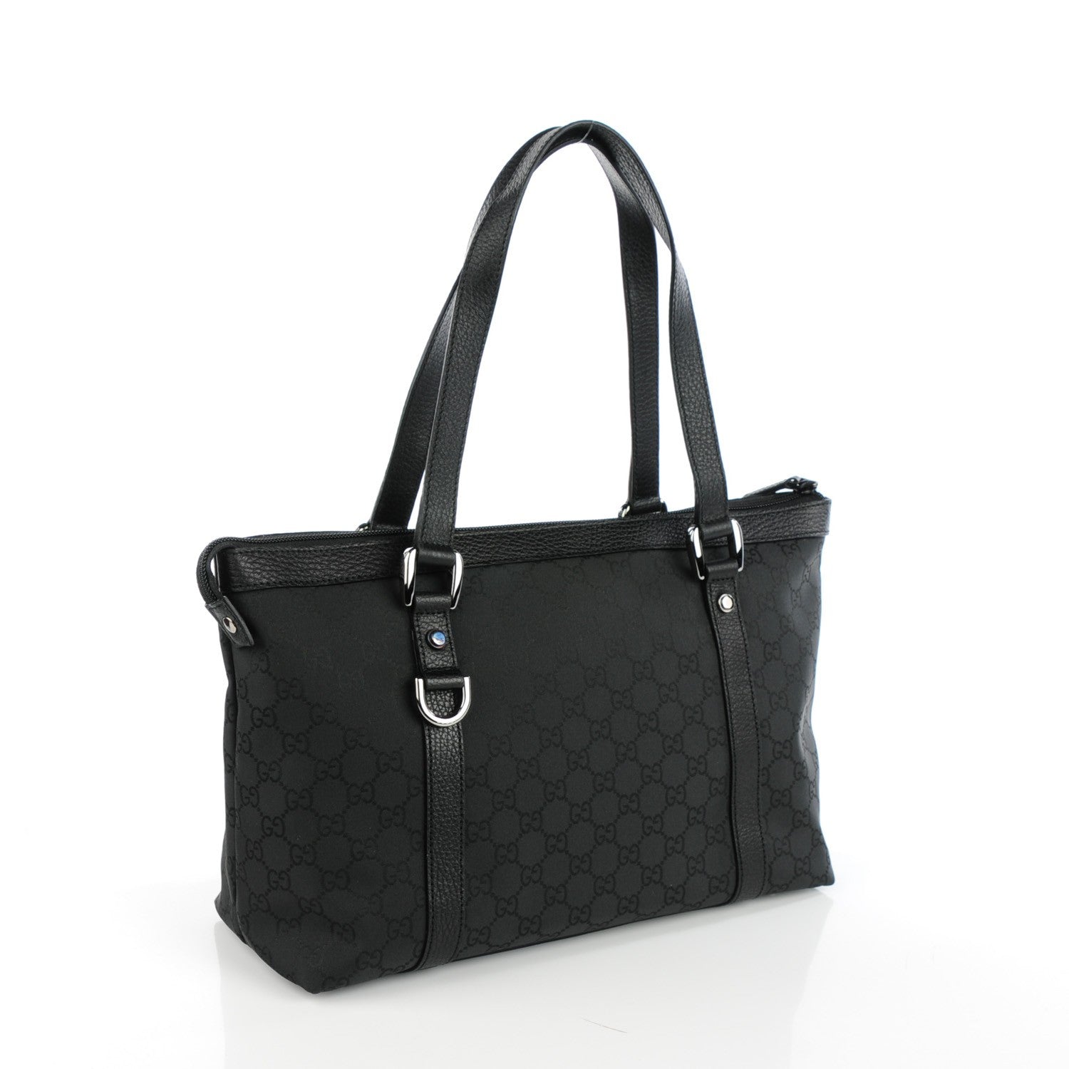 Gucci Nylon Monogram Medium Abbey Tote Black 3 of 7