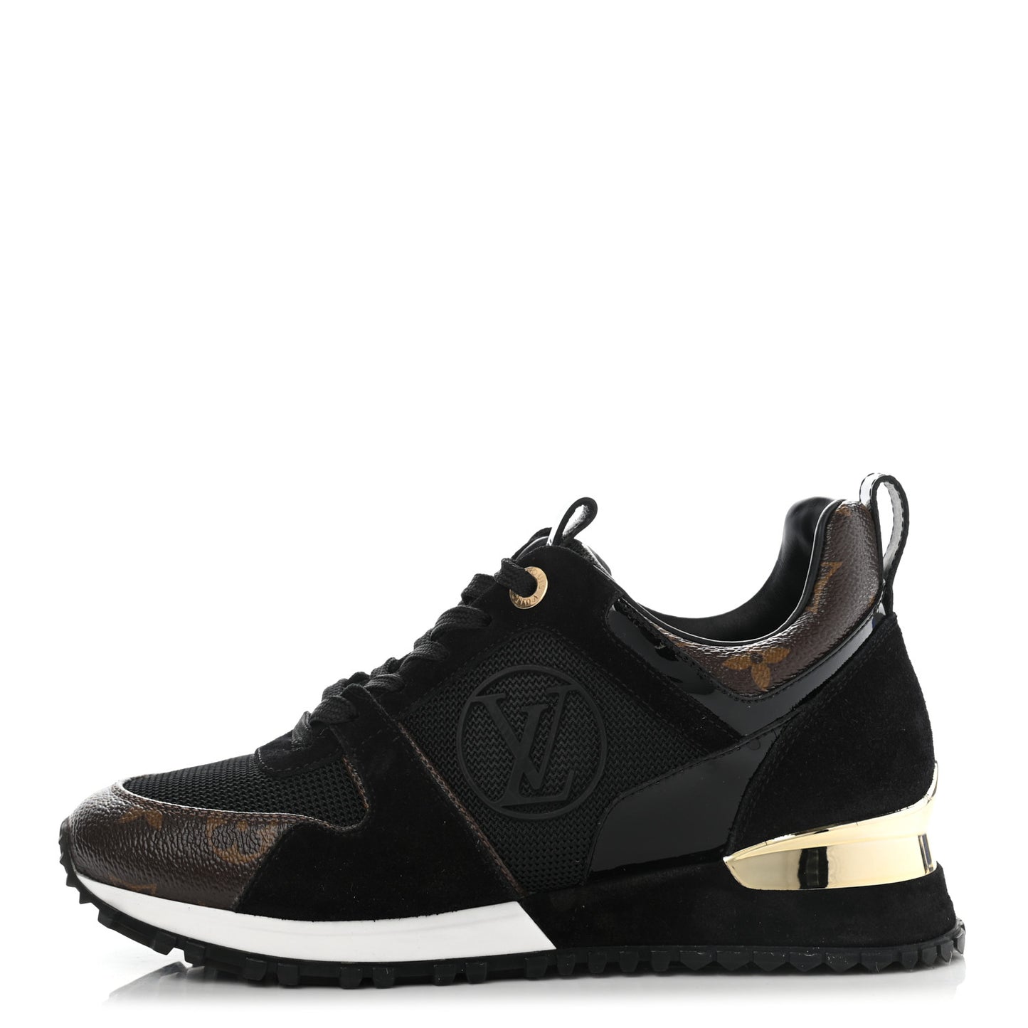Suede Monogram Run Away Sneakers 35 Black